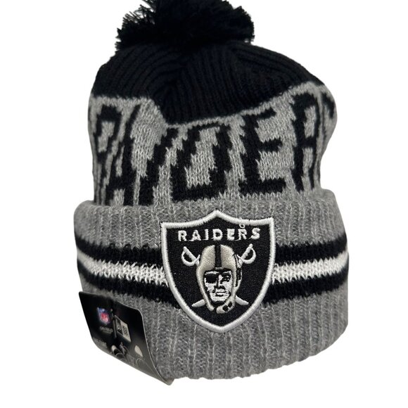New Era On Field NFL Las Vegas Raiders Removeable Pom Beanie Football Athleisure - Picture 4 of 8